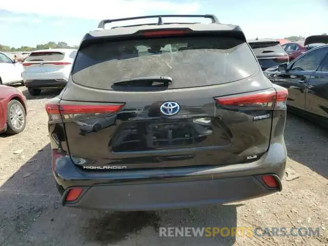 6 fotografías del automóvil dañado 5TDABRCH1NS545228 TOYOTA HIGHLANDER 2022