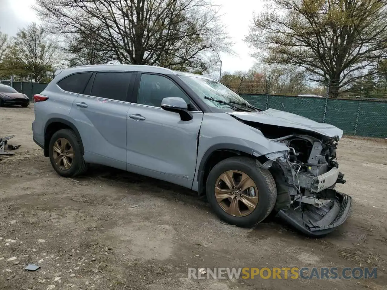 4 fotografías del automóvil dañado 5TDABRCH5NS541179 TOYOTA HIGHLANDER 2022