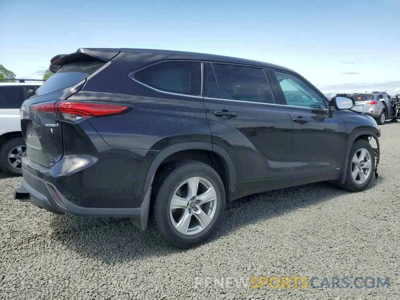 3 fotografías del automóvil dañado 5TDBBRCH1NS087887 TOYOTA HIGHLANDER 2022