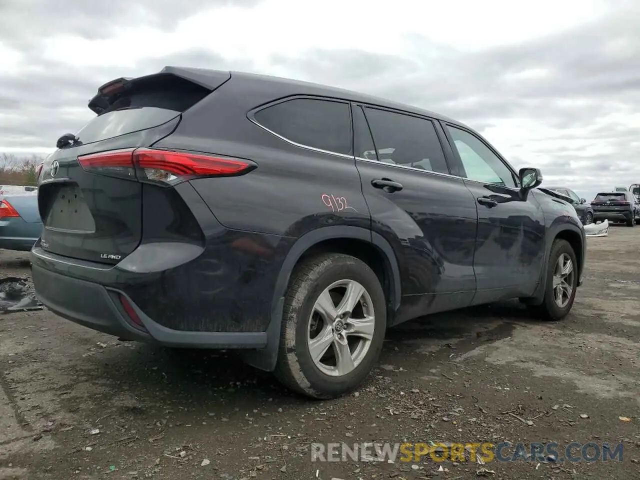 3 fotografías del automóvil dañado 5TDBZRBH0NS174967 TOYOTA HIGHLANDER 2022