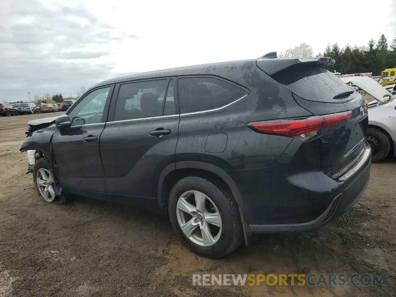 2 fotografías del automóvil dañado 5TDBZRBH3NS204463 TOYOTA HIGHLANDER 2022