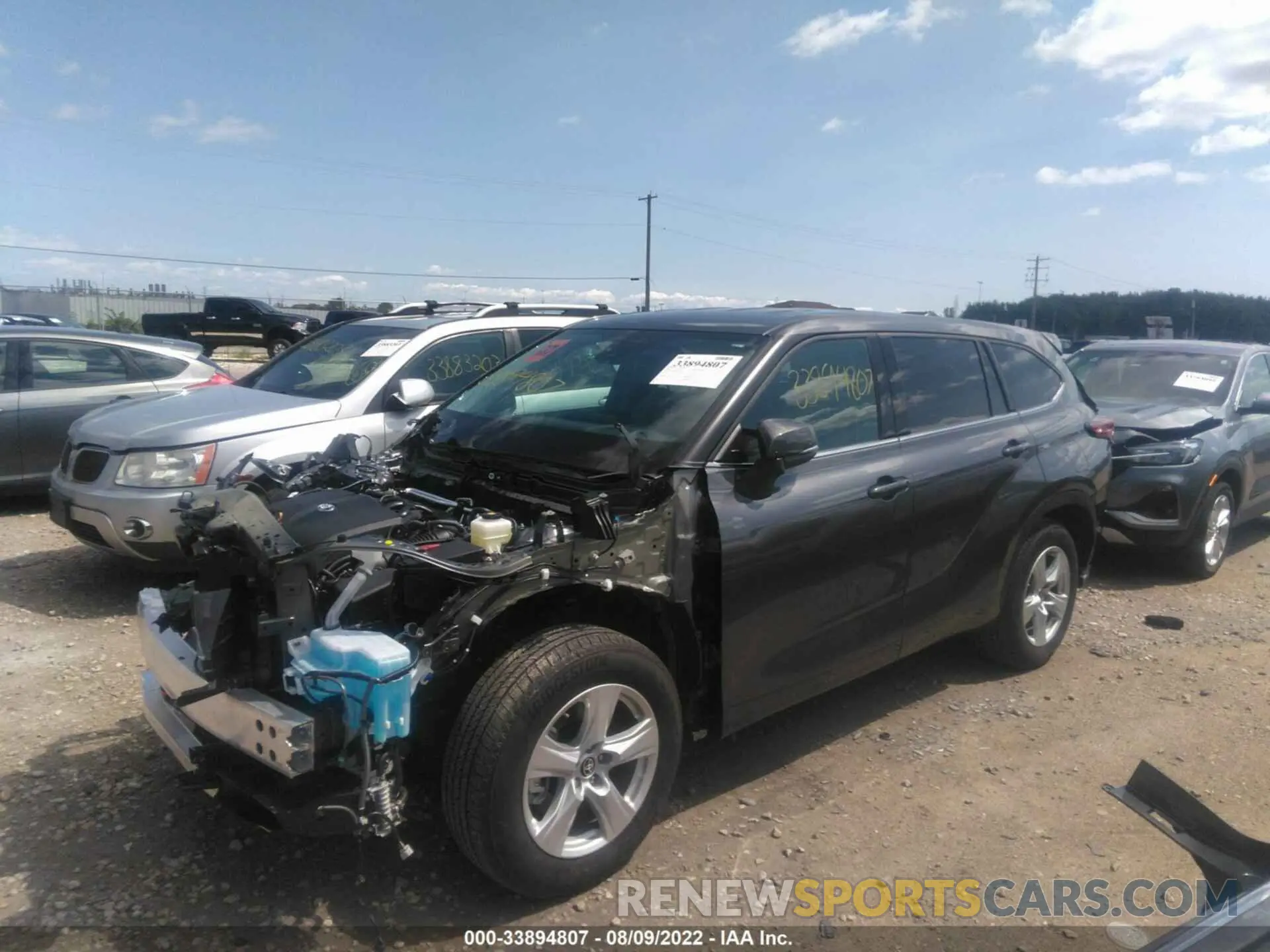 2 fotografías del automóvil dañado 5TDBZRBH3NS205371 TOYOTA HIGHLANDER 2022
