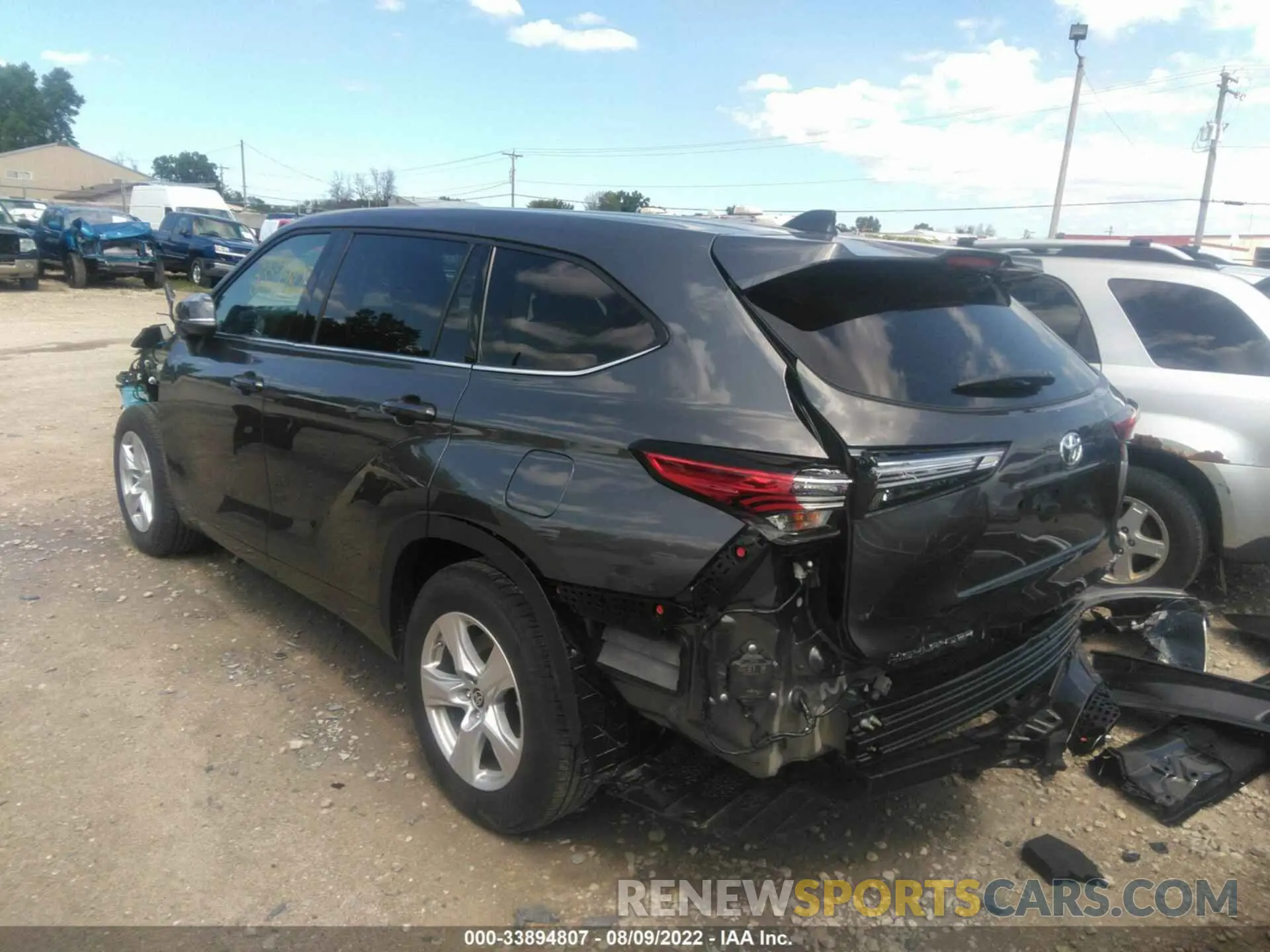 3 fotografías del automóvil dañado 5TDBZRBH3NS205371 TOYOTA HIGHLANDER 2022