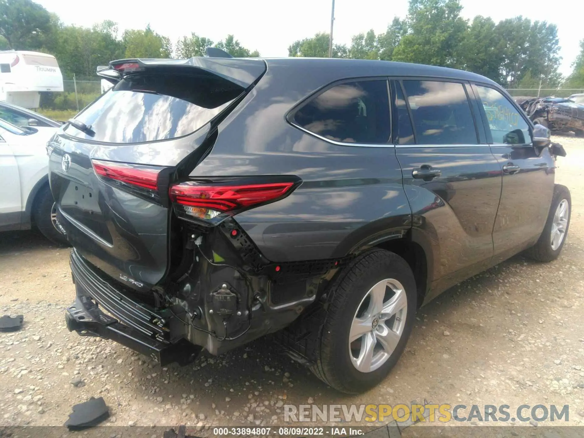 4 fotografías del automóvil dañado 5TDBZRBH3NS205371 TOYOTA HIGHLANDER 2022