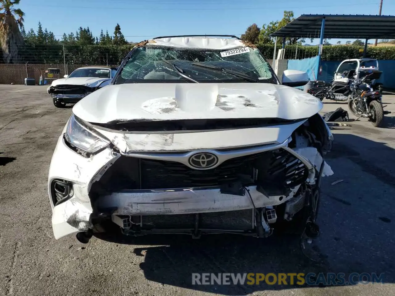 5 fotografías del automóvil dañado 5TDBZRBH4NS245684 TOYOTA HIGHLANDER 2022