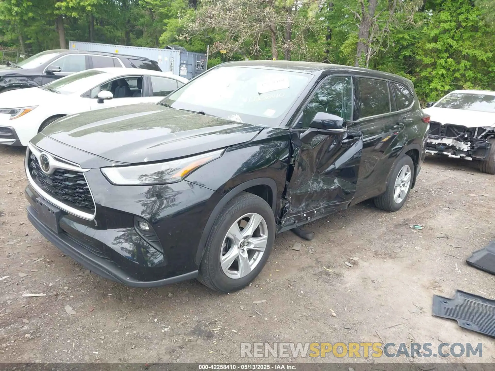 2 fotografías del automóvil dañado 5TDBZRBH6NS194608 TOYOTA HIGHLANDER 2022