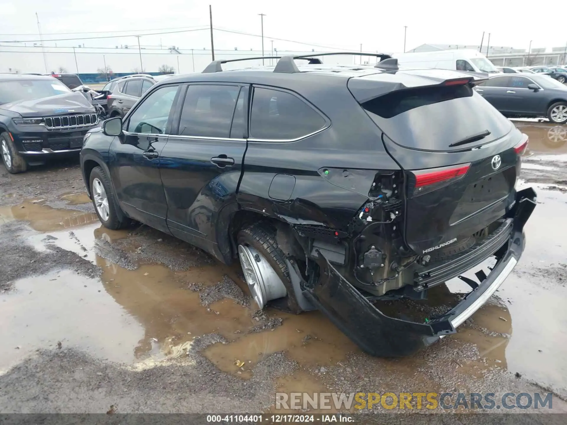 3 fotografías del automóvil dañado 5TDBZRBH6NS595396 TOYOTA HIGHLANDER 2022