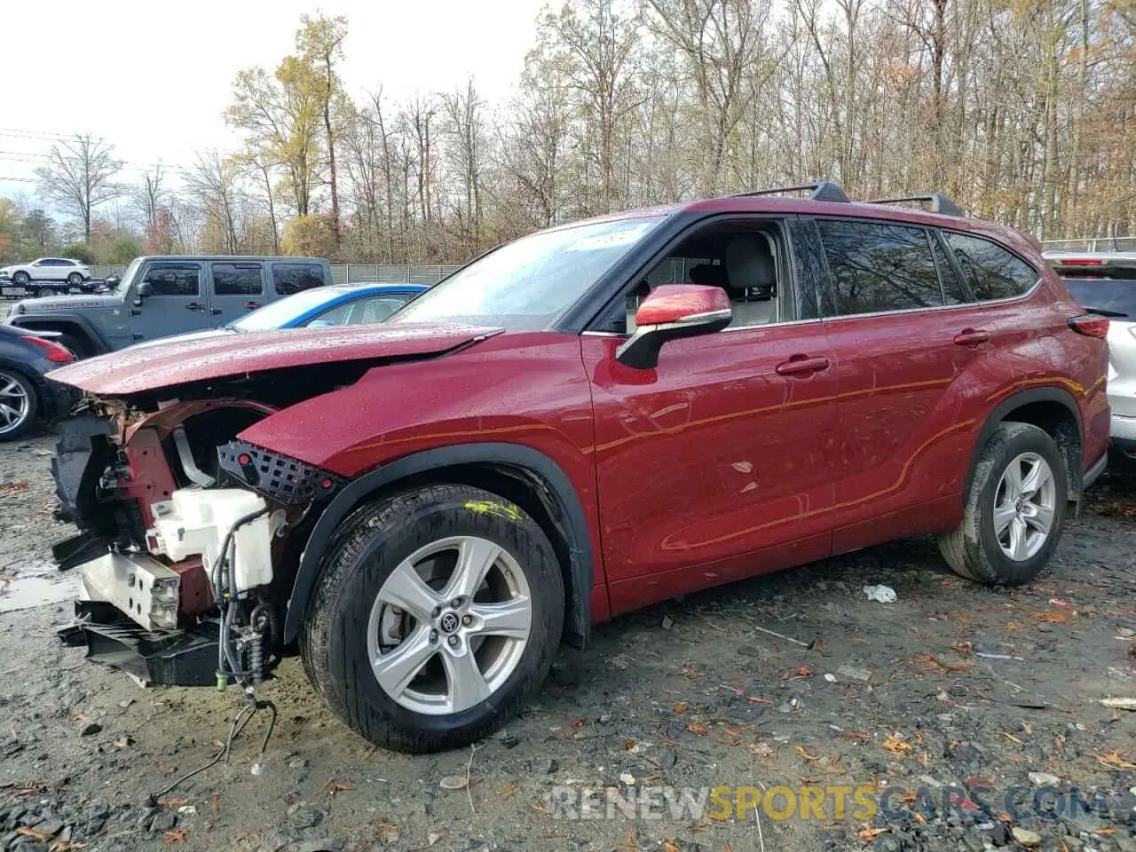 1 fotografías del automóvil dañado 5TDBZRBH8NS192620 TOYOTA HIGHLANDER 2022