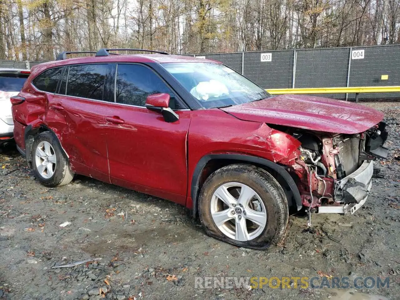 4 fotografías del automóvil dañado 5TDBZRBH8NS192620 TOYOTA HIGHLANDER 2022