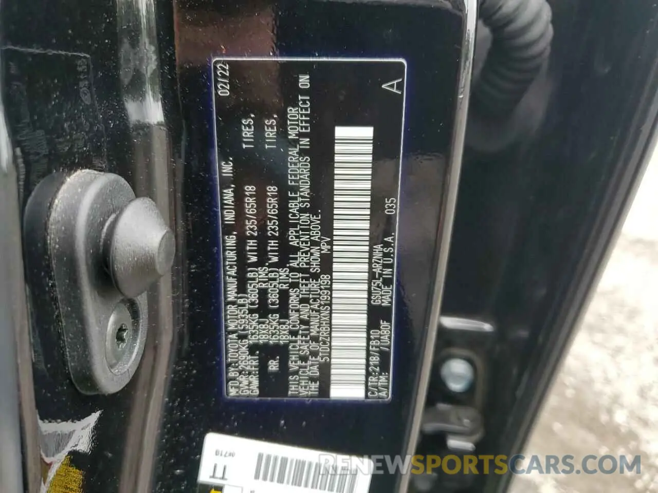 13 fotografías del automóvil dañado 5TDCZRBHXNS199198 TOYOTA HIGHLANDER 2022