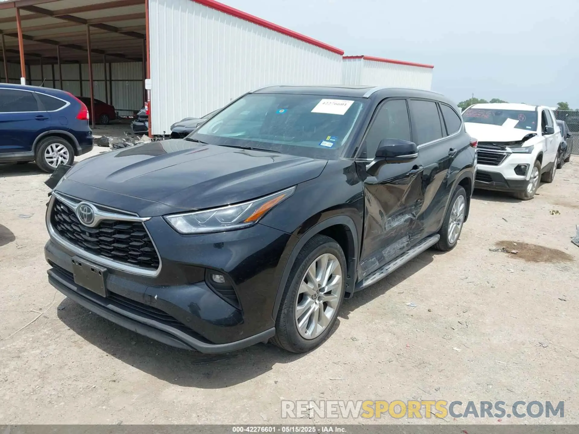 2 fotografías del automóvil dañado 5TDDZRBH7NS224241 TOYOTA HIGHLANDER 2022