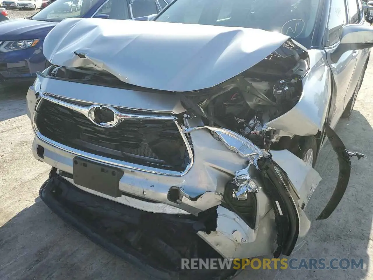 9 fotografías del automóvil dañado 5TDEBRCH2NS097163 TOYOTA HIGHLANDER 2022