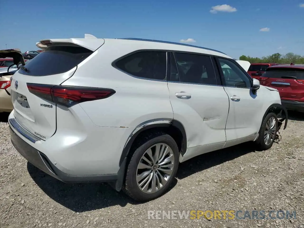 3 fotografías del automóvil dañado 5TDEBRCH9NS083499 TOYOTA HIGHLANDER 2022