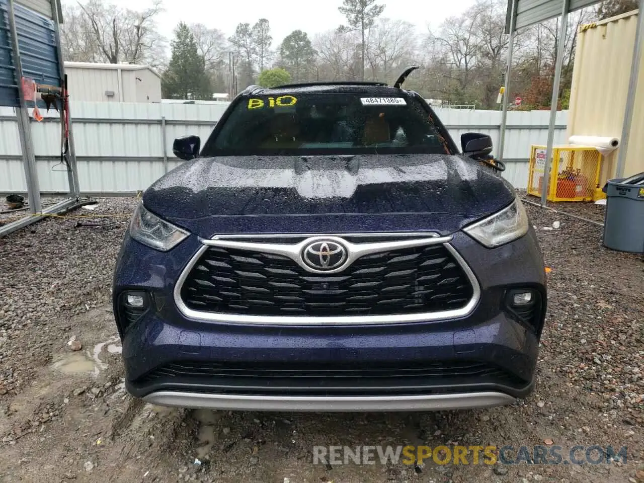 5 fotografías del automóvil dañado 5TDFZRAH4NS121904 TOYOTA HIGHLANDER 2022
