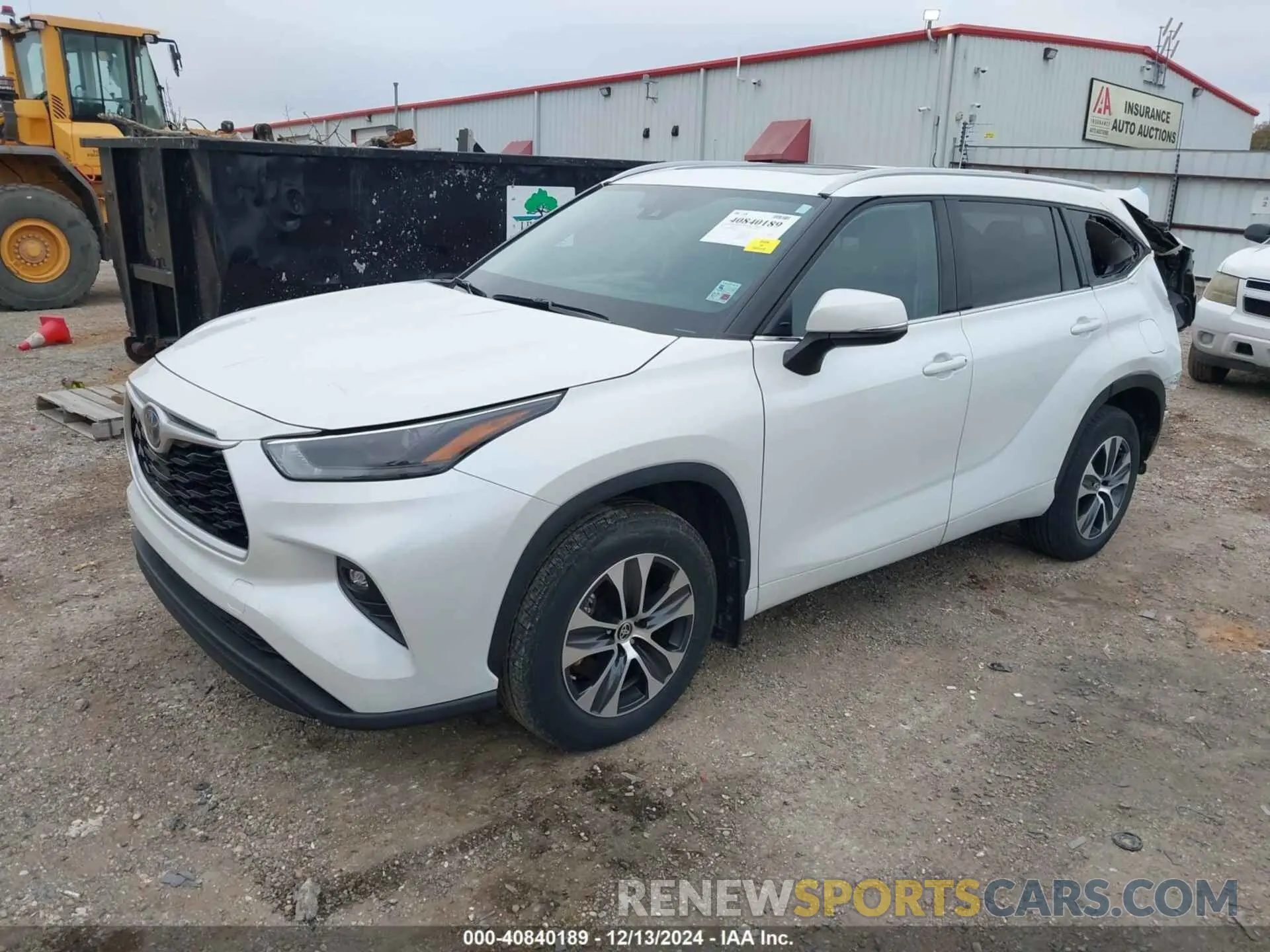 2 fotografías del automóvil dañado 5TDGARAH0NS514861 TOYOTA HIGHLANDER 2022