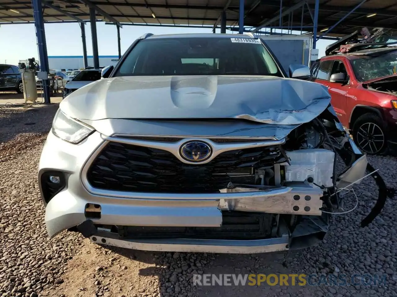5 fotografías del automóvil dañado 5TDGARAH5NS516055 TOYOTA HIGHLANDER 2022
