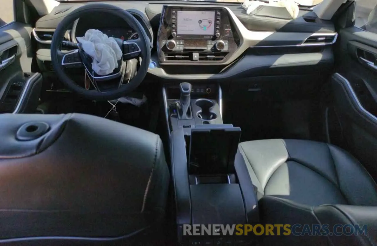 8 fotografías del automóvil dañado 5TDGARAH7NS512329 TOYOTA HIGHLANDER 2022
