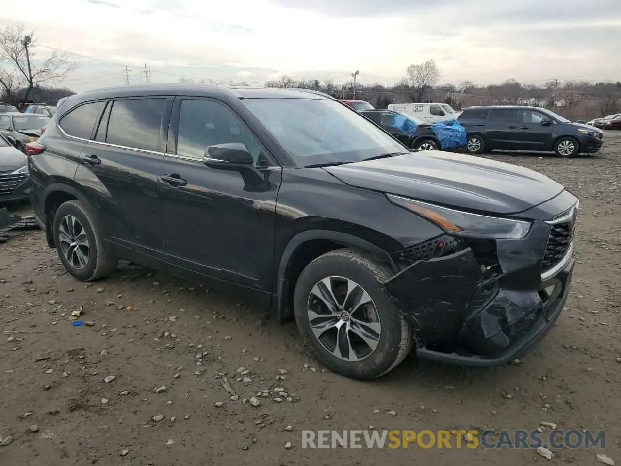 4 fotografías del automóvil dañado 5TDGBRCH2NS554661 TOYOTA HIGHLANDER 2022