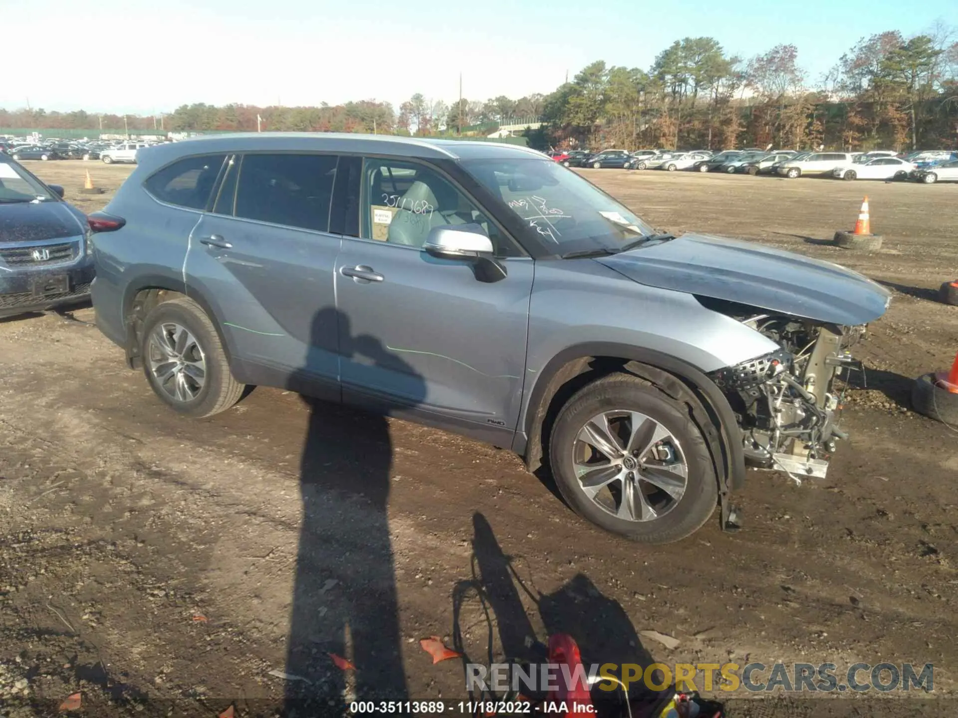 1 fotografías del automóvil dañado 5TDGBRCH4NS097996 TOYOTA HIGHLANDER 2022
