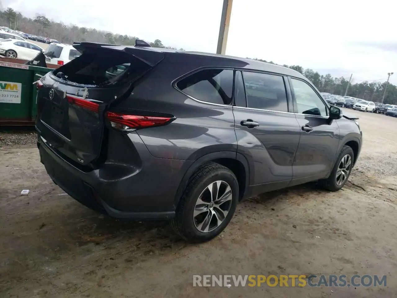 3 fotografías del automóvil dañado 5TDGZRAH0NS140356 TOYOTA HIGHLANDER 2022