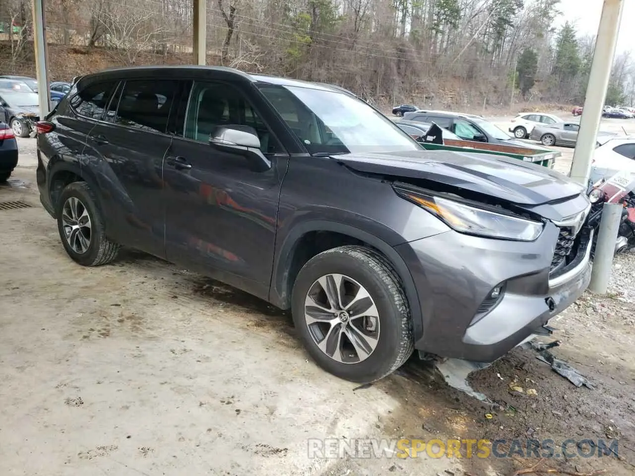 4 fotografías del automóvil dañado 5TDGZRAH0NS140356 TOYOTA HIGHLANDER 2022