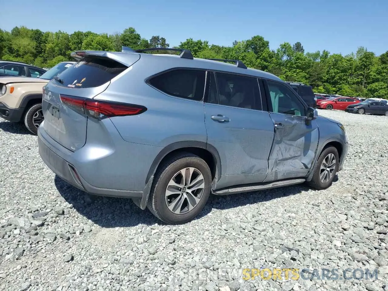 3 fotografías del automóvil dañado 5TDGZRAH3NS113023 TOYOTA HIGHLANDER 2022
