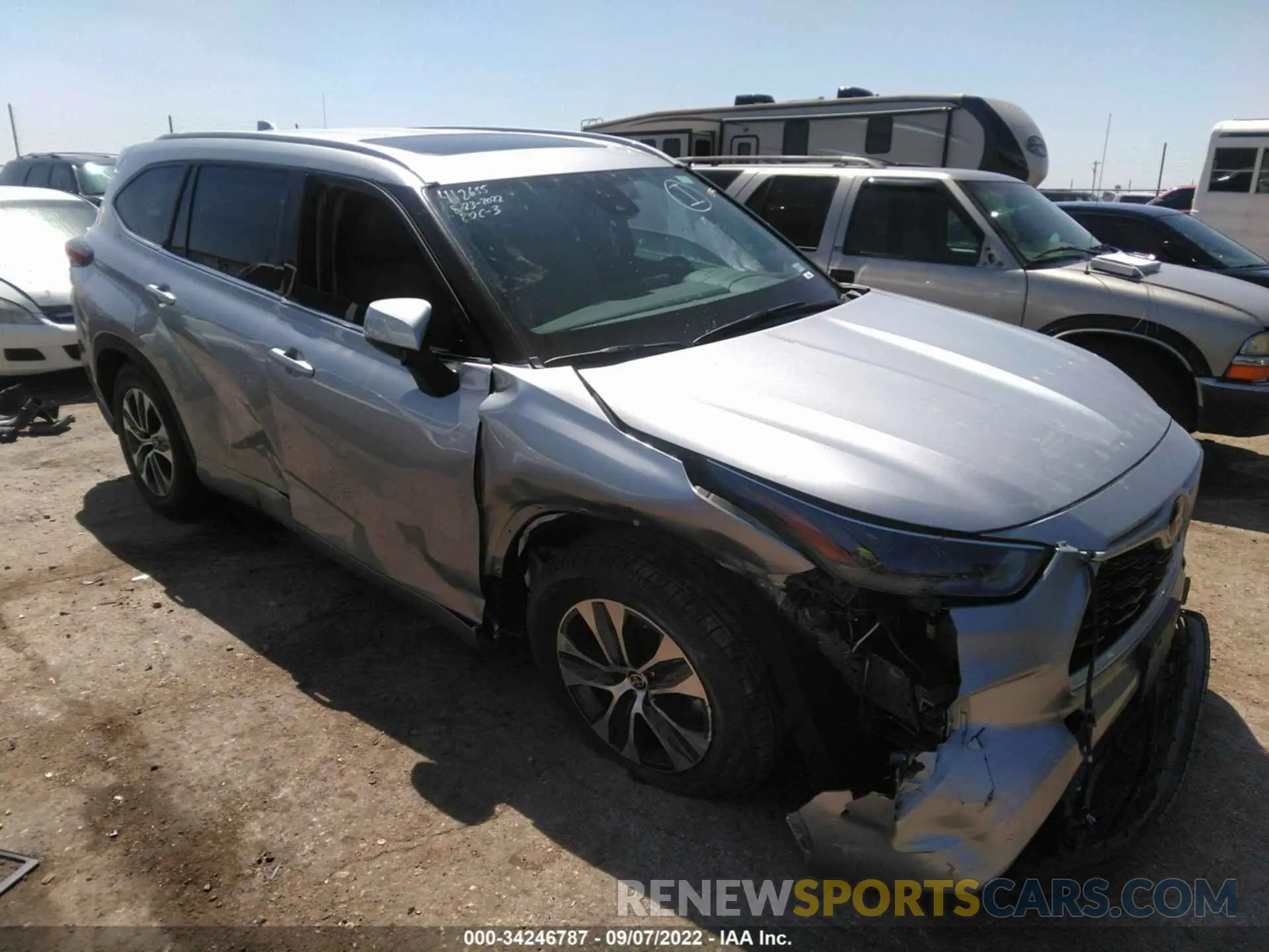1 fotografías del automóvil dañado 5TDGZRAH3NS552979 TOYOTA HIGHLANDER 2022