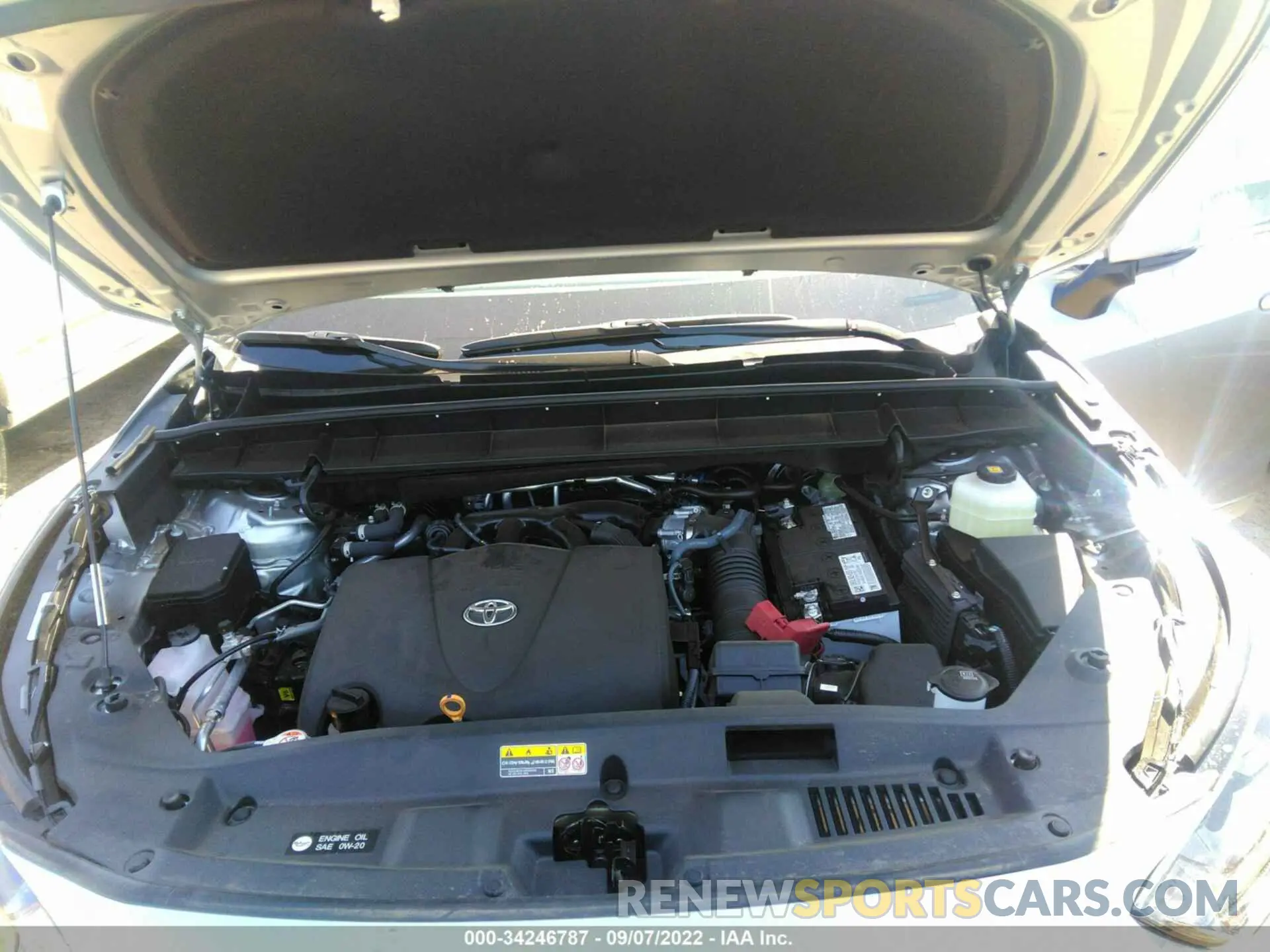 10 fotografías del automóvil dañado 5TDGZRAH3NS552979 TOYOTA HIGHLANDER 2022