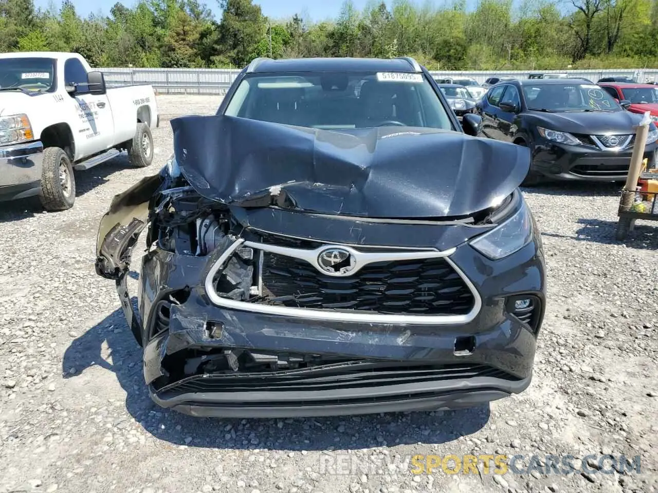 5 fotografías del automóvil dañado 5TDGZRAH4NS539528 TOYOTA HIGHLANDER 2022