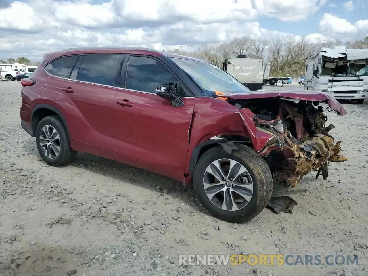 4 fotografías del automóvil dañado 5TDGZRAH6NS553429 TOYOTA HIGHLANDER 2022