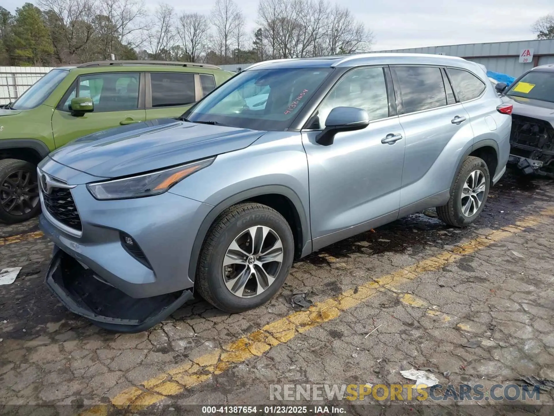 2 fotografías del automóvil dañado 5TDGZRAH7NS110173 TOYOTA HIGHLANDER 2022