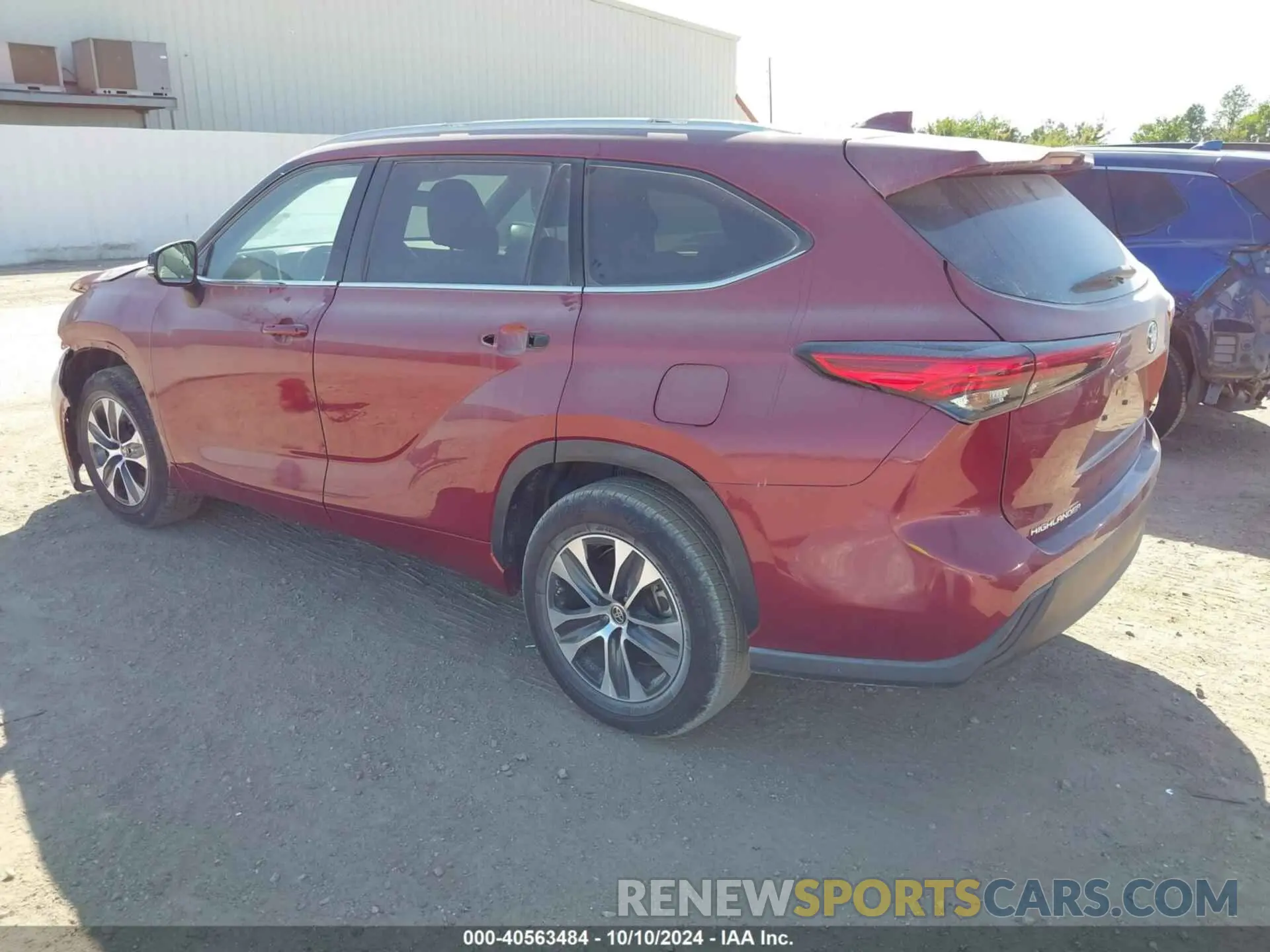 3 fotografías del automóvil dañado 5TDGZRAH7NS542925 TOYOTA HIGHLANDER 2022