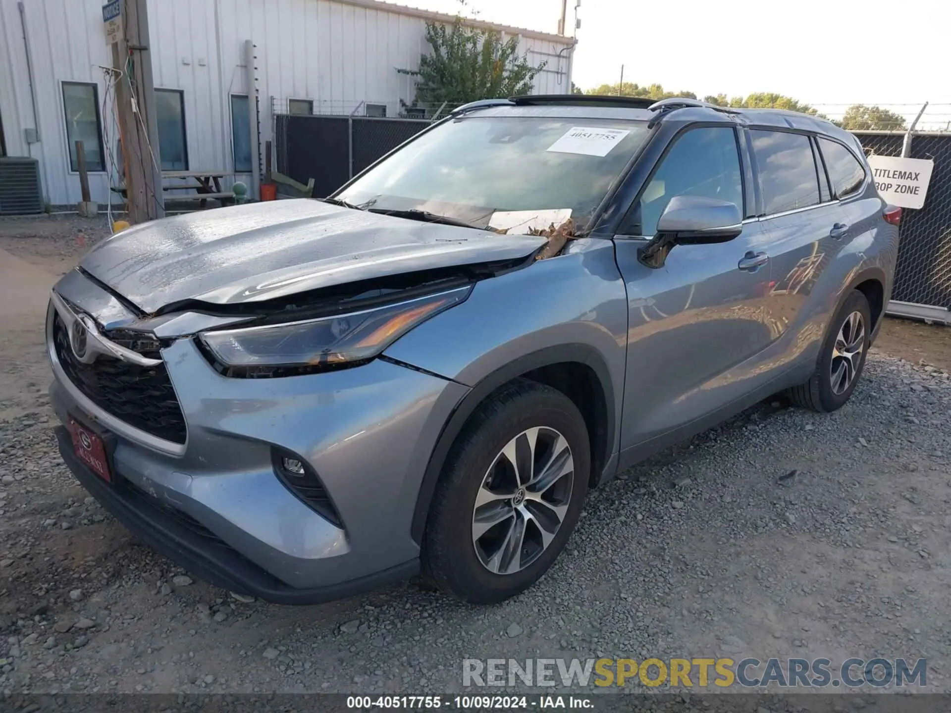 2 fotografías del automóvil dañado 5TDGZRAH8NS121649 TOYOTA HIGHLANDER 2022