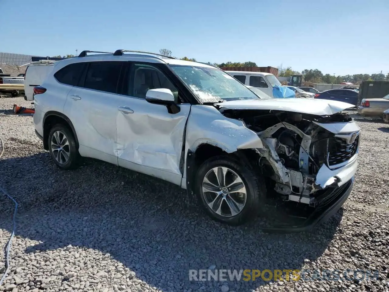 4 fotografías del automóvil dañado 5TDGZRAH8NS539502 TOYOTA HIGHLANDER 2022