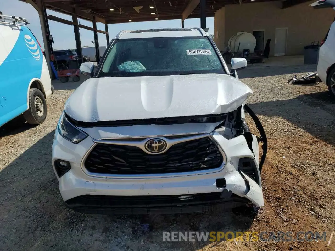 5 fotografías del automóvil dañado 5TDGZRAH9NS092131 TOYOTA HIGHLANDER 2022