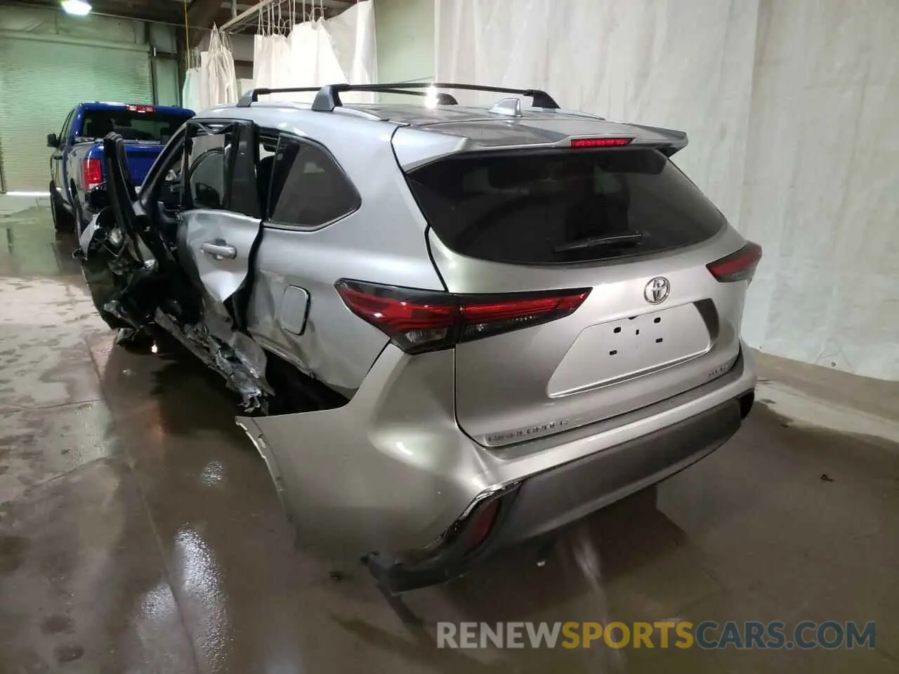 3 fotografías del automóvil dañado 5TDGZRBH1NS245812 TOYOTA HIGHLANDER 2022