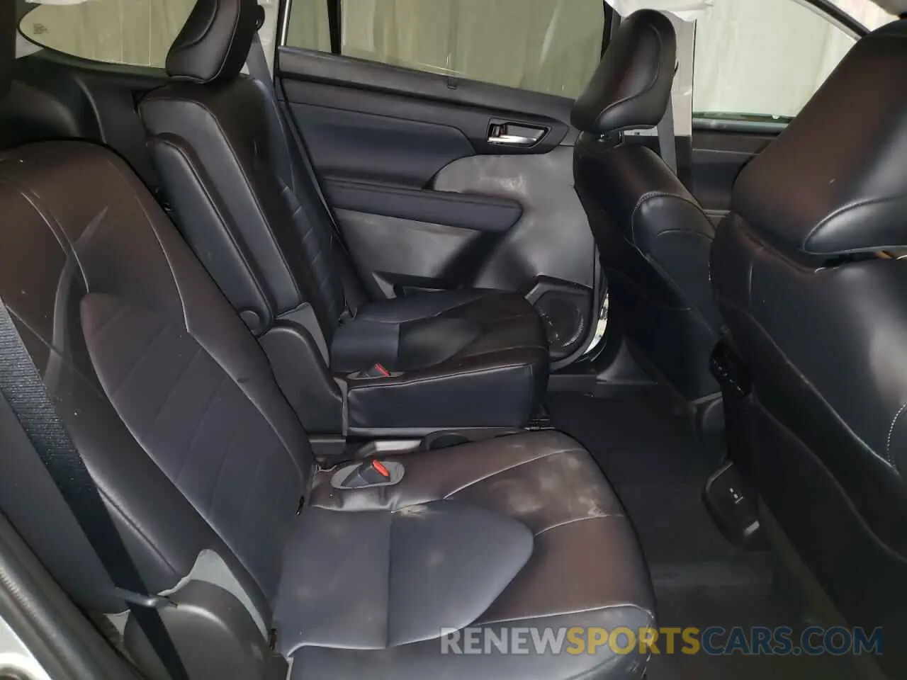 6 fotografías del automóvil dañado 5TDGZRBH1NS245812 TOYOTA HIGHLANDER 2022
