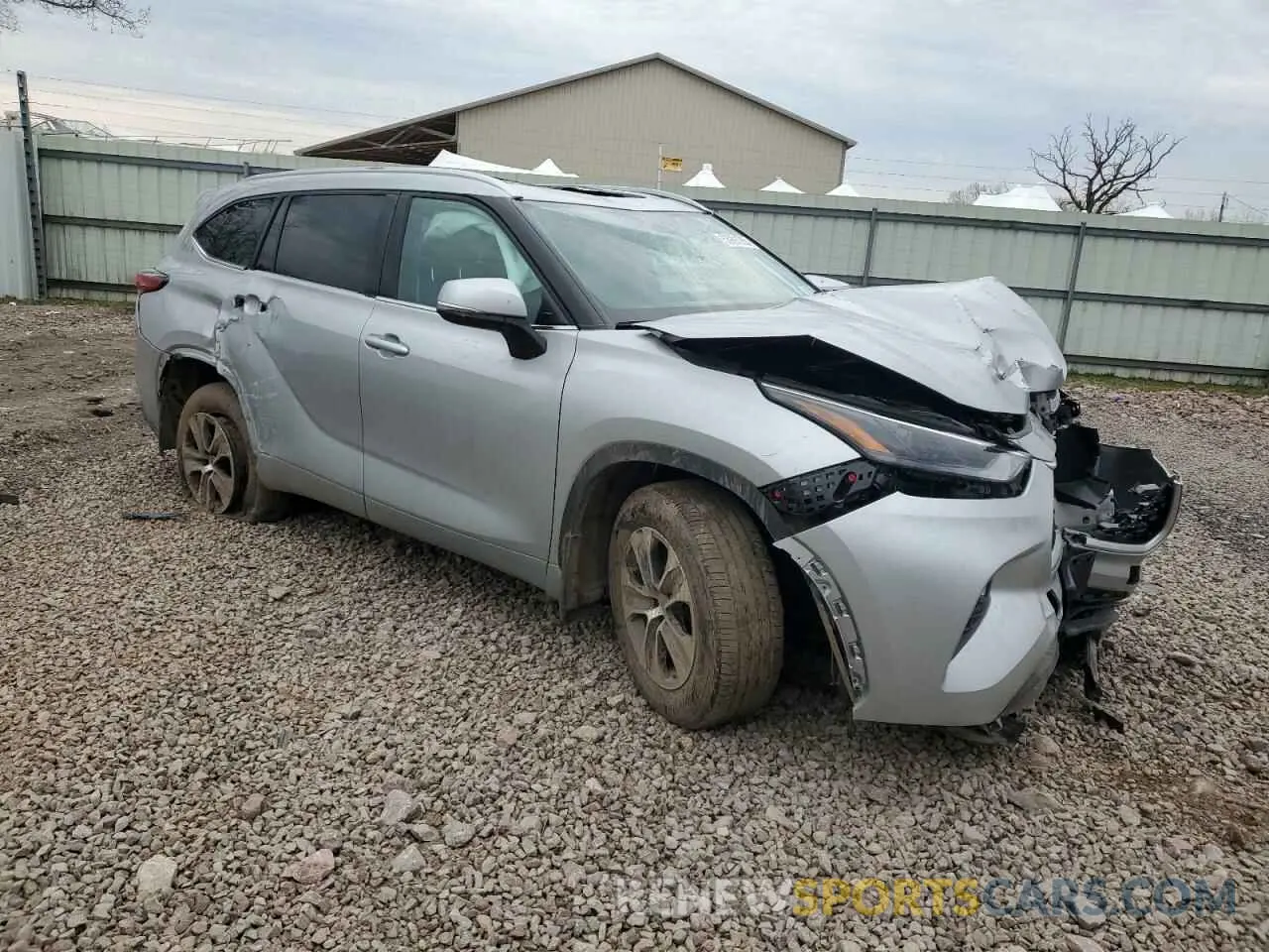 4 fotografías del automóvil dañado 5TDGZRBH2NS199388 TOYOTA HIGHLANDER 2022