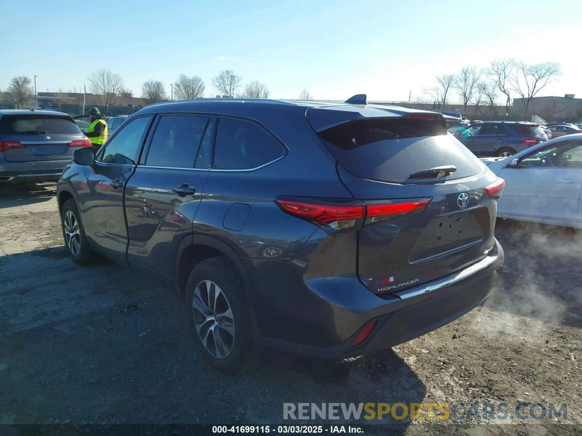 3 fotografías del automóvil dañado 5TDGZRBH2NS200121 TOYOTA HIGHLANDER 2022