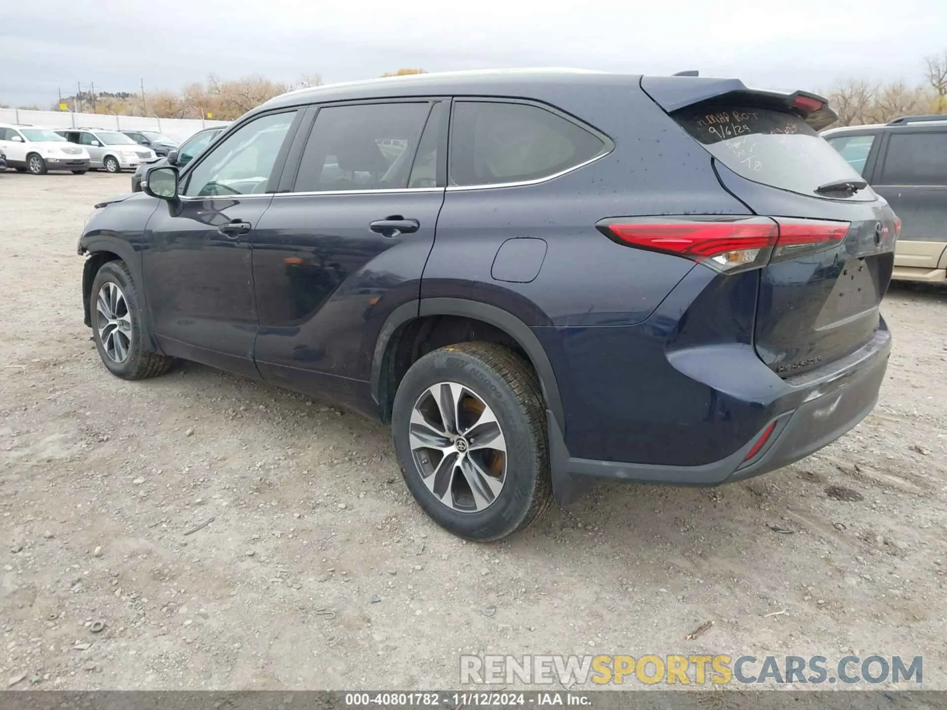 3 fotografías del automóvil dañado 5TDGZRBH2NS245799 TOYOTA HIGHLANDER 2022