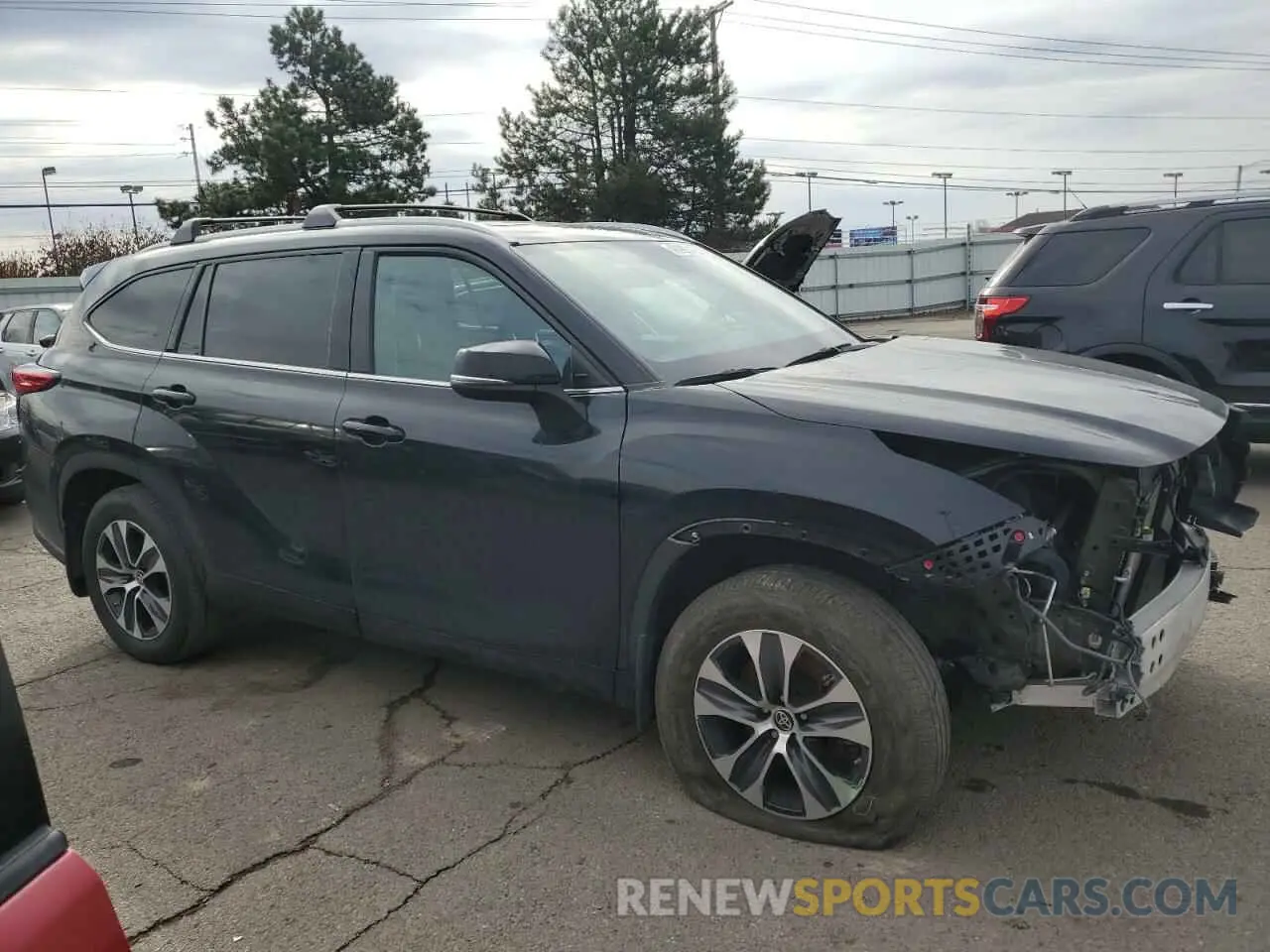 4 fotografías del automóvil dañado 5TDGZRBH2NS575653 TOYOTA HIGHLANDER 2022