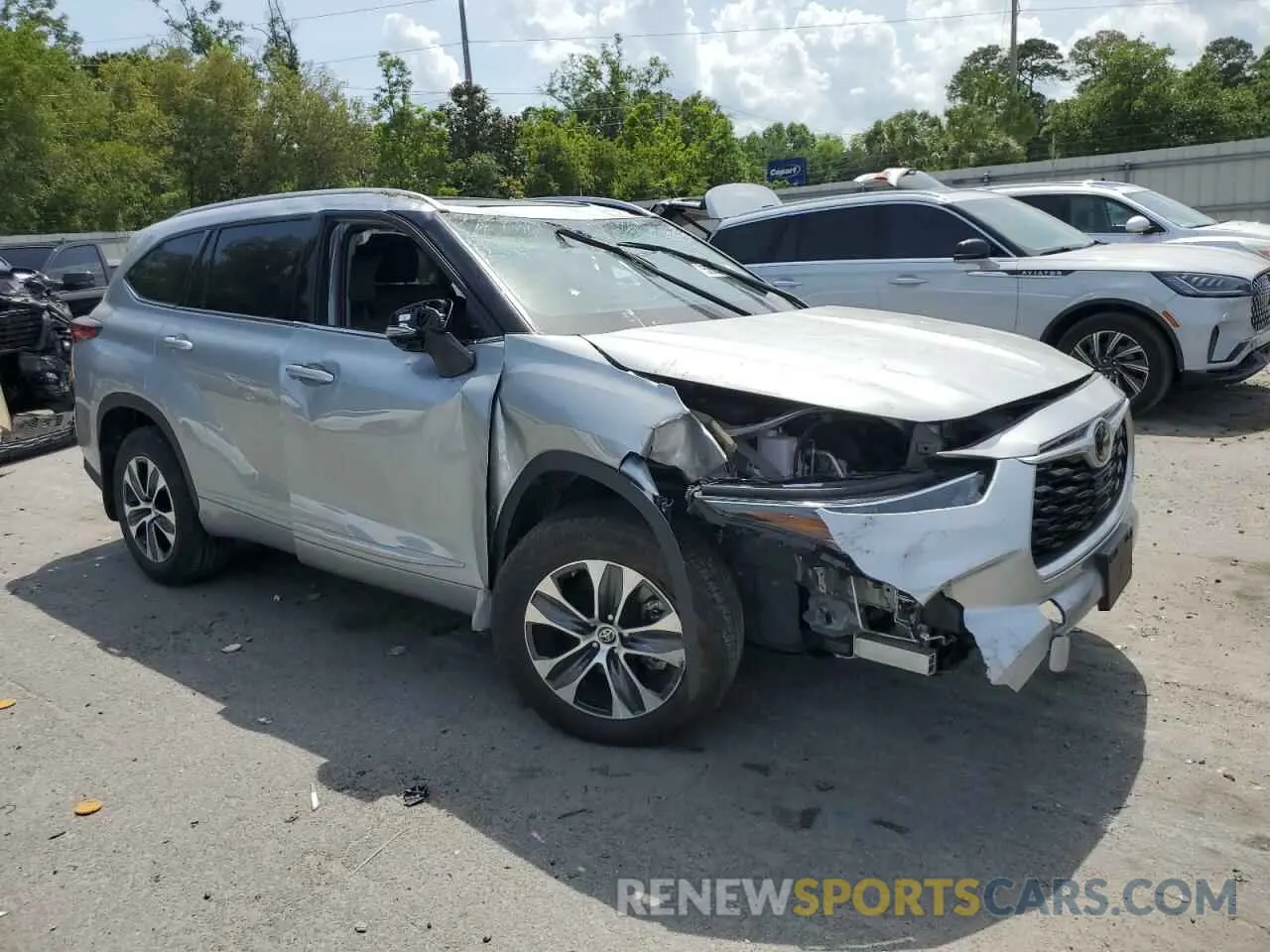 4 fotografías del automóvil dañado 5TDGZRBH3NS254141 TOYOTA HIGHLANDER 2022