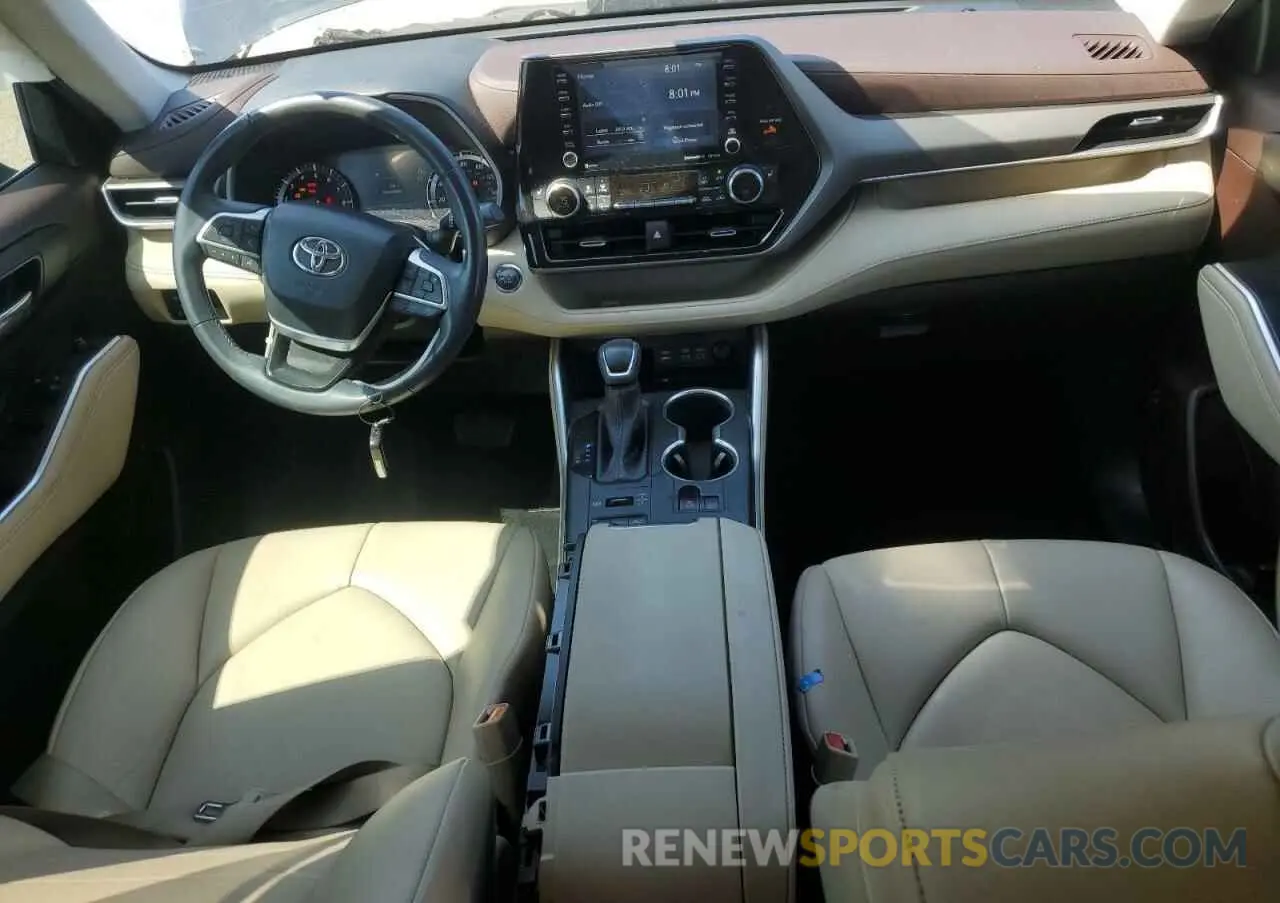 8 fotografías del automóvil dañado 5TDGZRBH3NS595250 TOYOTA HIGHLANDER 2022