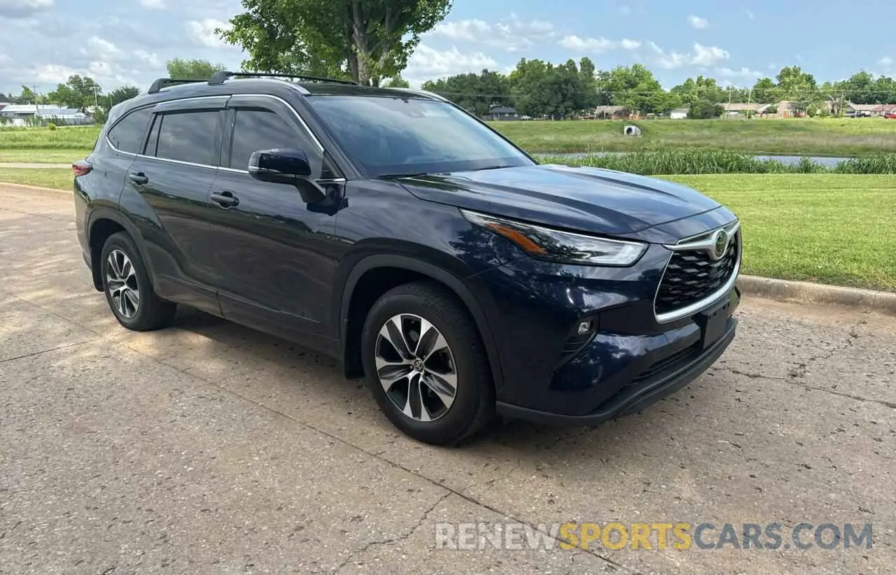 1 fotografías del automóvil dañado 5TDGZRBH5NS179023 TOYOTA HIGHLANDER 2022