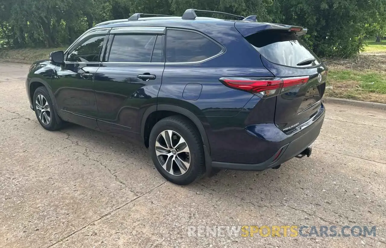 3 fotografías del automóvil dañado 5TDGZRBH5NS179023 TOYOTA HIGHLANDER 2022