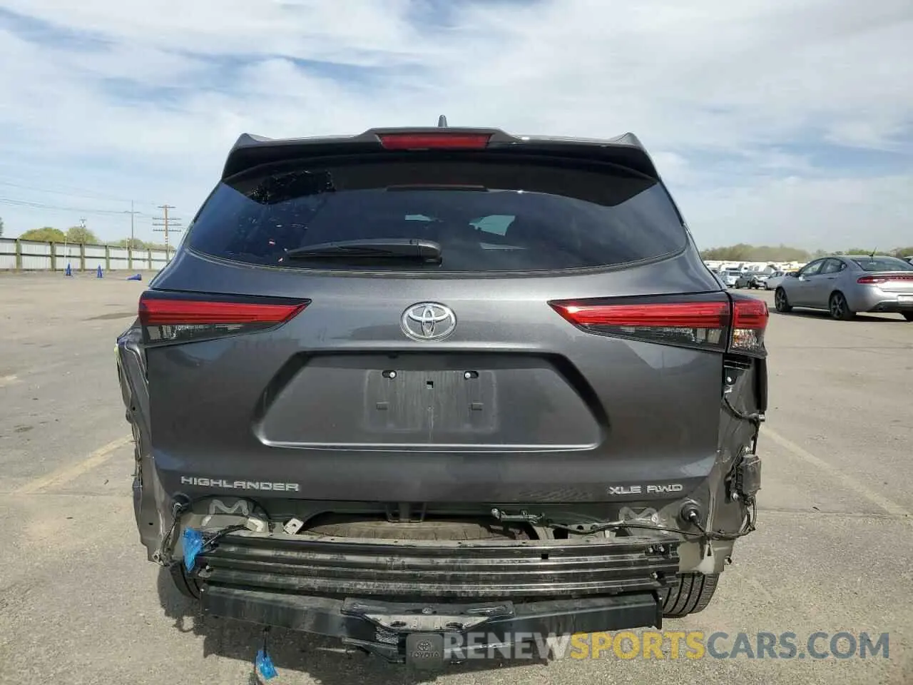 6 fotografías del automóvil dañado 5TDGZRBH5NS207788 TOYOTA HIGHLANDER 2022