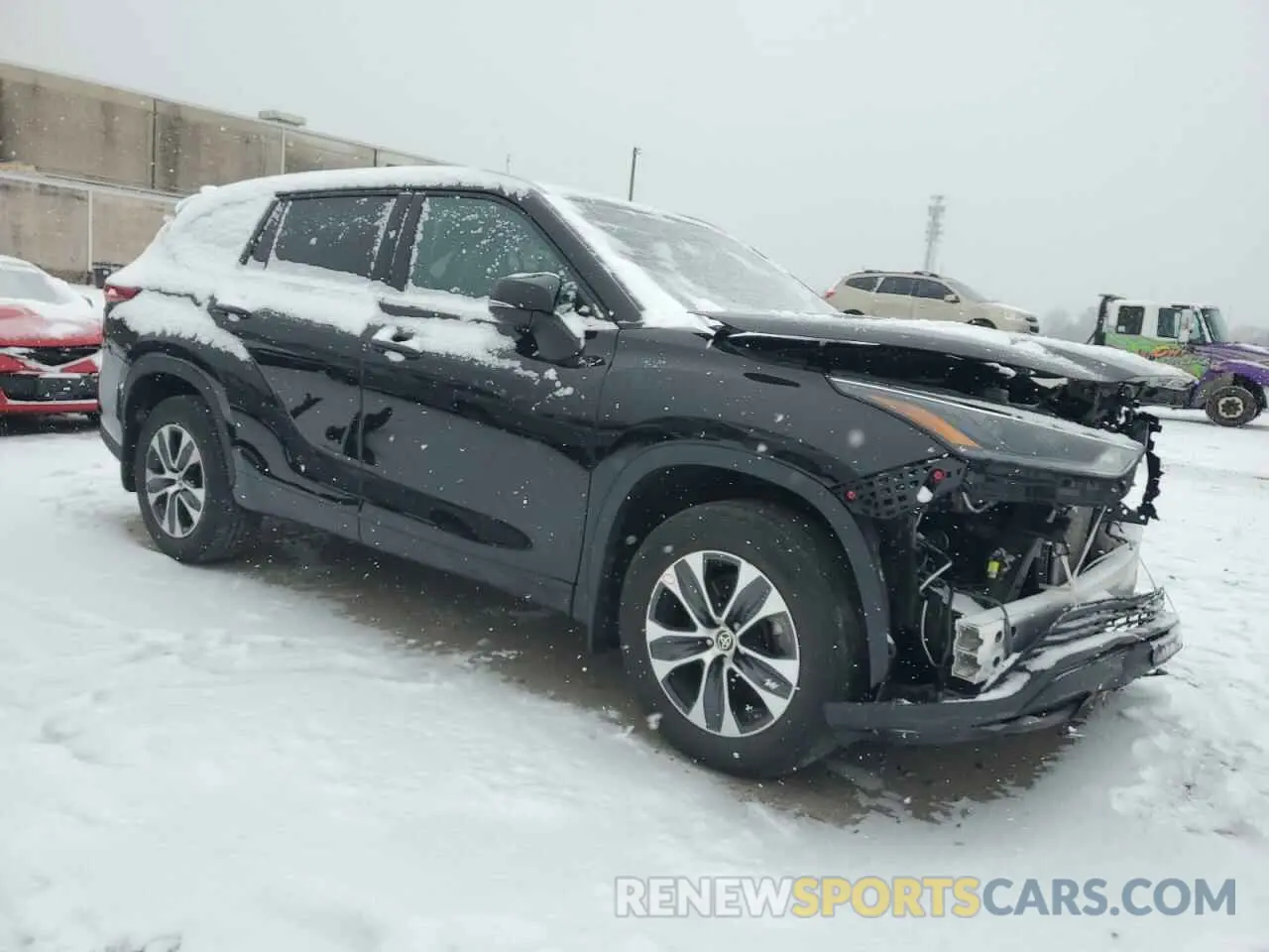 4 fotografías del automóvil dañado 5TDGZRBH6NS569712 TOYOTA HIGHLANDER 2022