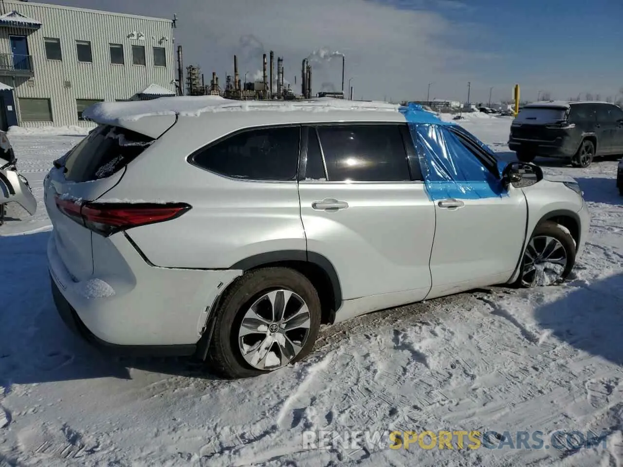 3 fotografías del automóvil dañado 5TDGZRBH7NS560338 TOYOTA HIGHLANDER 2022