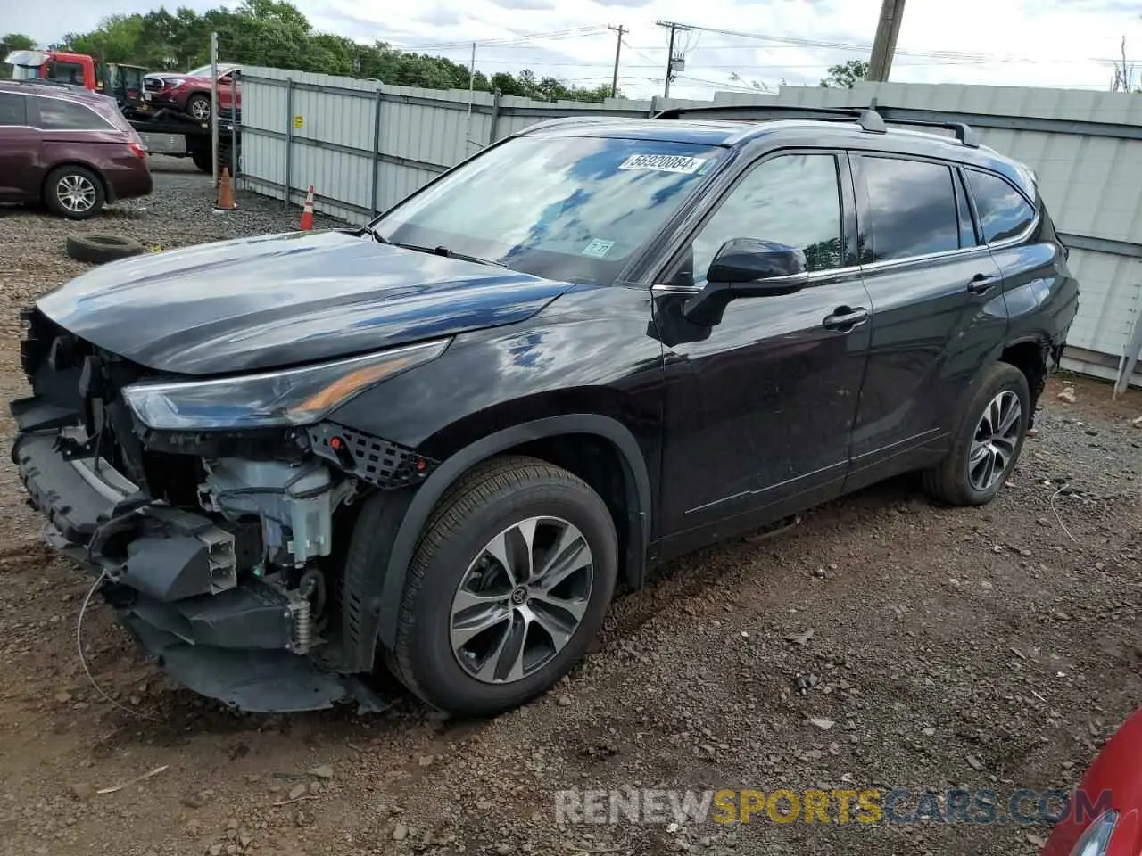 1 fotografías del automóvil dañado 5TDGZRBH7NS583229 TOYOTA HIGHLANDER 2022