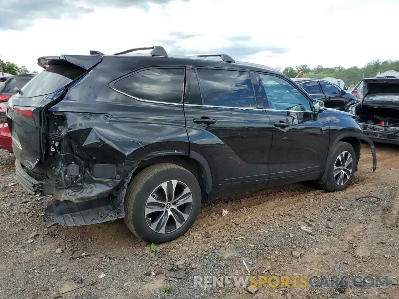3 fotografías del automóvil dañado 5TDGZRBH7NS583229 TOYOTA HIGHLANDER 2022